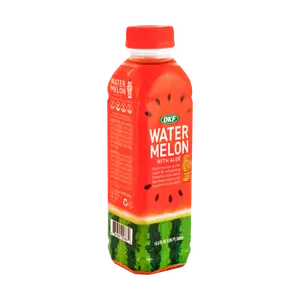 OKF Watermelon Aloe Vera Drink 500ml - Refreshing Korean Beverage, Natural Juice, Hydrating & Delicious