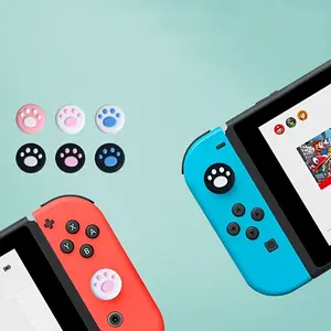 2pcs Cute Cat Claw Design Thumb Grip Caps Thumb Grips Analog Stick Cover Joystick Cap Soft Silicone Cover Compatible with Nintendo Switch, Switch Lite and Joy Con Controller