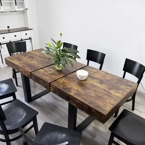 Extendable Dining Room Table for 6 8 10, Modern Farmhouse Wooden Kitchen Expanding Table, Long Large Expandable Dining Room Conference Table (High end and high-quality)