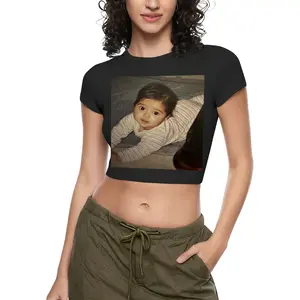 Custom Crop Top Custom T Shirts Women Cool Personalized Crop Top White XS CWE0316WE306
