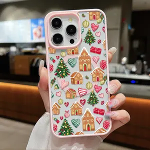 Christmas Ginger & Green Pattern Clear Magnetic Phone Case , Compatible with MagSafe Silicone Bumper Protective Cover For iPhone X XS 11 12 13 14 15 16 17 Pro Max Plus Air