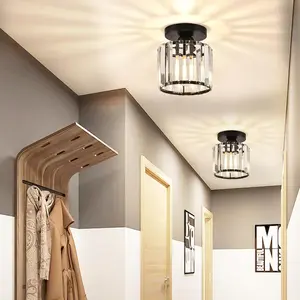 Crystal Ceiling Light, Mini Crystal Pendant Lamp, Modern Ceiling Fixture, Indoor Lighting, Suitable for Foyer, Kitchen Island, Dining Room, Hallway, E27 Base, /