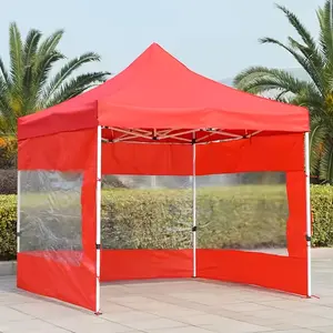 Red Waterproof Windproof Outdoor Tent Canopy with Clear Window Panels - Durable Oxford Cloth, All-Weather Protection for Camping and Events, Outdoor Shelter|Functional Outdoor Decor|Clear Window Feature, Waterproof Tent
