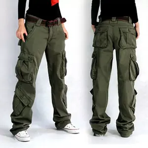 3357 Men's Cotton Cargo Pants With 8 Pockets Camo Pants Outdoor Cargo Work Pants(No Belt) Denim Bell Bottoms