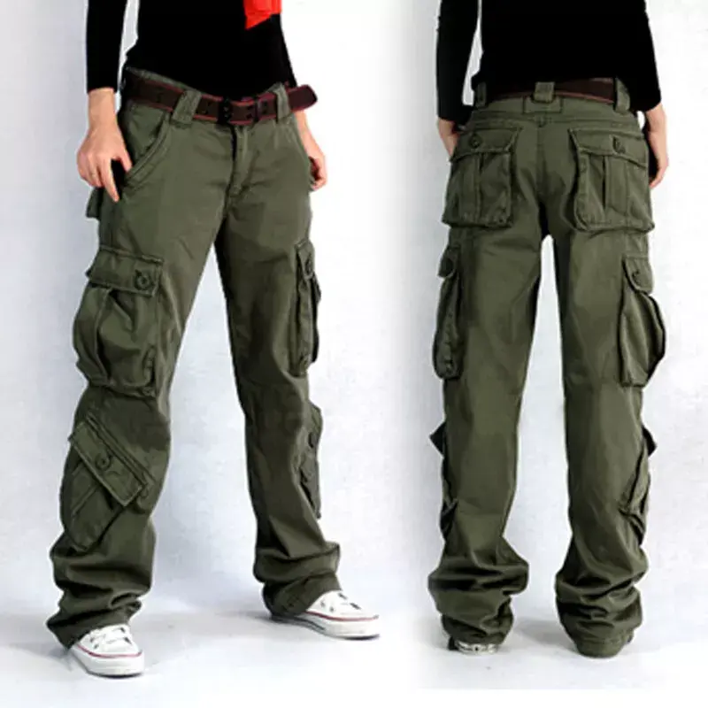 Men's 3357 Woven Cotton Camo Cargo Trousers - 8 Pockets, Full Length, No Belt, Denim Bell Bottoms, Menswear, Professional Outdoor Work Pants, Camouflage, Outdoors, Multiple Pockets