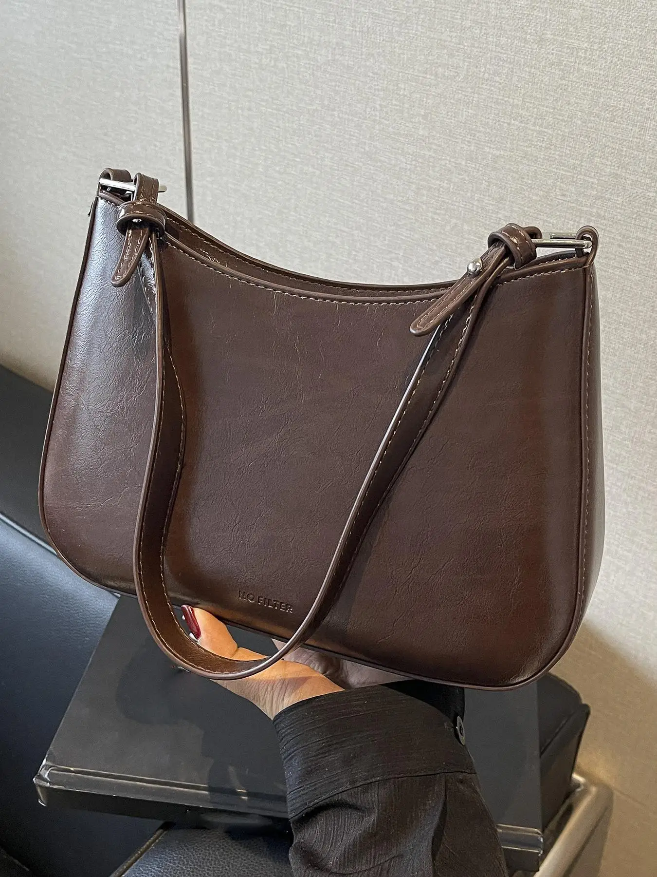 Women's Elegant Solid Color Crossbody Bag, Fashionable PU Leather Shoulder Bag for Daily Used, Casual Trendy Versatile High-quality Daily Commuting Ba