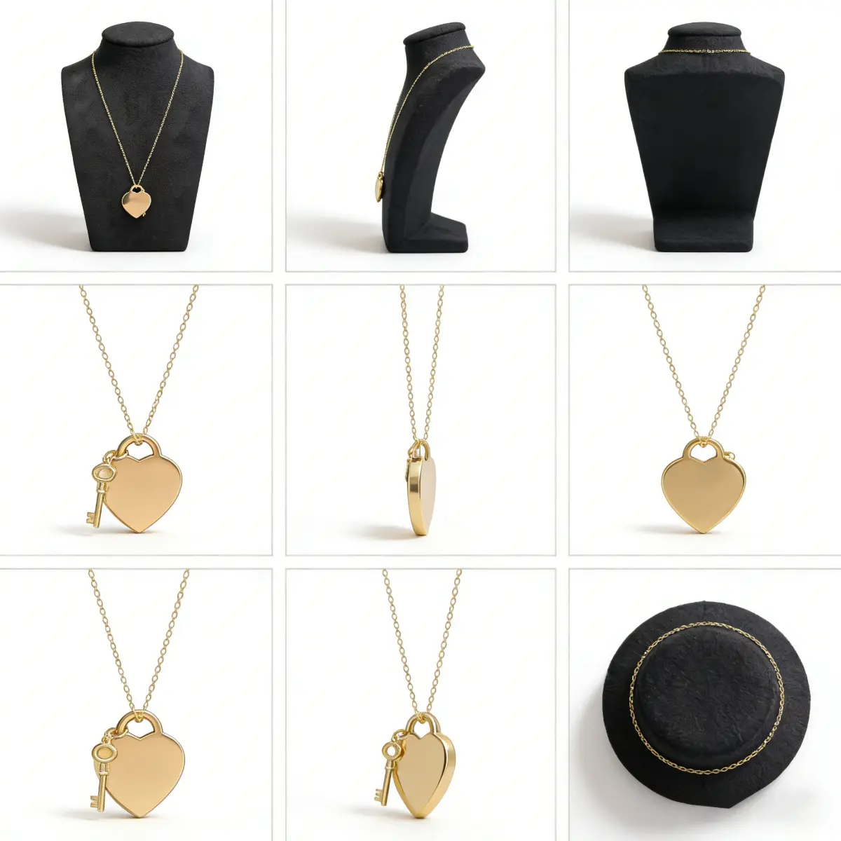 Gold Plated Life's Heart Necklace Pendant for Young Girls, 45cm Gold Chain Fashion Accessory, Ideal for Commuting-Dating, Birthday Gift Jewelry, Gold Plated Jewelry