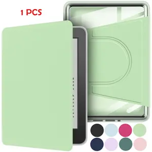 360 Degree Rotating Acrylic Magnetic Bracket Case, Durable, Portable, for Kindle 2024/2022 11th Generation 6-Inch Model No. RS23CV, Pouch 6'' Accessories, Detachable Protective Adjustable Stand Cover with Clear Back and Auto Sleep/Wake, Tablet Cover