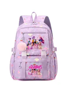 New K-Pop Demon Hunters Print Student Backpack, Fashion Casual Versatile Campus Style, Large Capacity Dual Shoulder Bag for Students, Cute Backpack