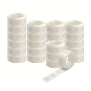 Invisible Strong-Hold Removable Transparent Glue Dots, 25 Rolls (2500-Piece Total) for Scrapbooking, Craft Projects | Office Stationery Adhesive Solution