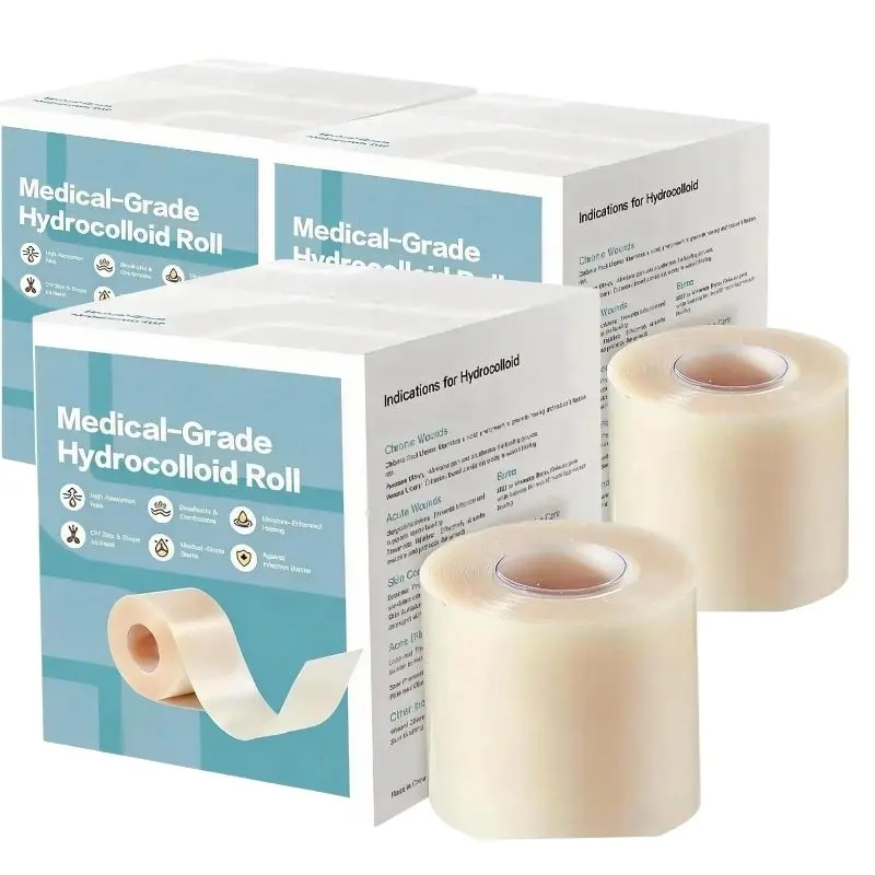 Hydrocolloid Bandage Roll tape face, Highly Absorbent Hydrocolloid Dressings for face/Wound Care, Burn, Blister, Pimple Patches for Acne Care, Waterproof & Cut to Size (5cm*150cm) Healthcare Healing