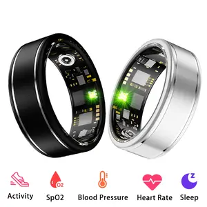 Smart Health Ring Fitness Tracker for Men and Women, Heart Rate Oxygen Blood Pressure Sleep Monitoring, IP68 Waterproof, iOS Android Compatible