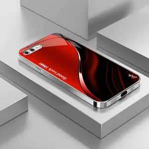 Suitable for [iPhone 8 Plus] High-end simple silk electroplated metal glass mobile phone case, affordable, fully shockproof, drop-proof, wear-resistant-888