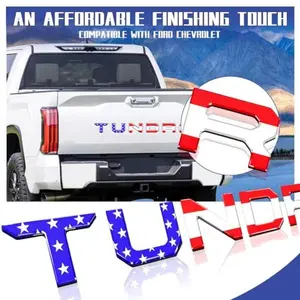 3D American Flag ABS Letter Car Sticker - Waterproof Tailgate Decals for Trucks/SUV | Viral Car Accessories | Customize Your Ride (Tundra Compatible)
