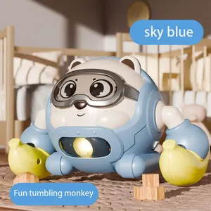 Sound Rolling Monkey Cute Educational Electric Toy, Fun Voice-Controlled Crawling Rotating Toy, Infant Toddler Learning Aid, Requires 2 Aa Batteries