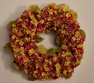 22" Autumn Hydrangea Wreath by Valerie
