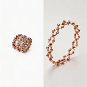 2-in-1 Magic Transforming Sparkling Bracelet-Rhinestone Copper Ring, Adjustable Telescopic Foldable Interchangeable Anxiety Relief Jewelry Gift for Women, Rhinestone Rings, Sparkling Bracelets