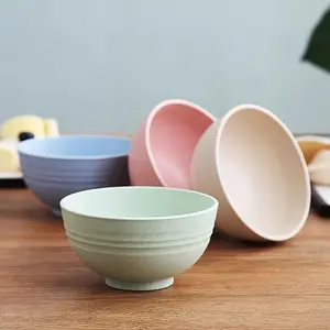 4-piece Pink and White Rice Bowl Set - Sandproof, Drop-proof, and Durable Plastic Material, Perfect for Restaurant, Outdoor, and Dining Use - Easy to Clean, No Assembly Required