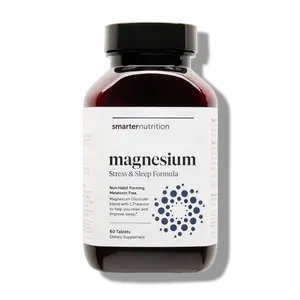 Smarter Nutrition Magnesium Complex Supplement- Chelated Magnesium Glycinate + Citrate, Malate for Sleep, Relaxation, Muscle & Nerves + Clinically Proven L-Theanine, Non-GMO-60 Tablet