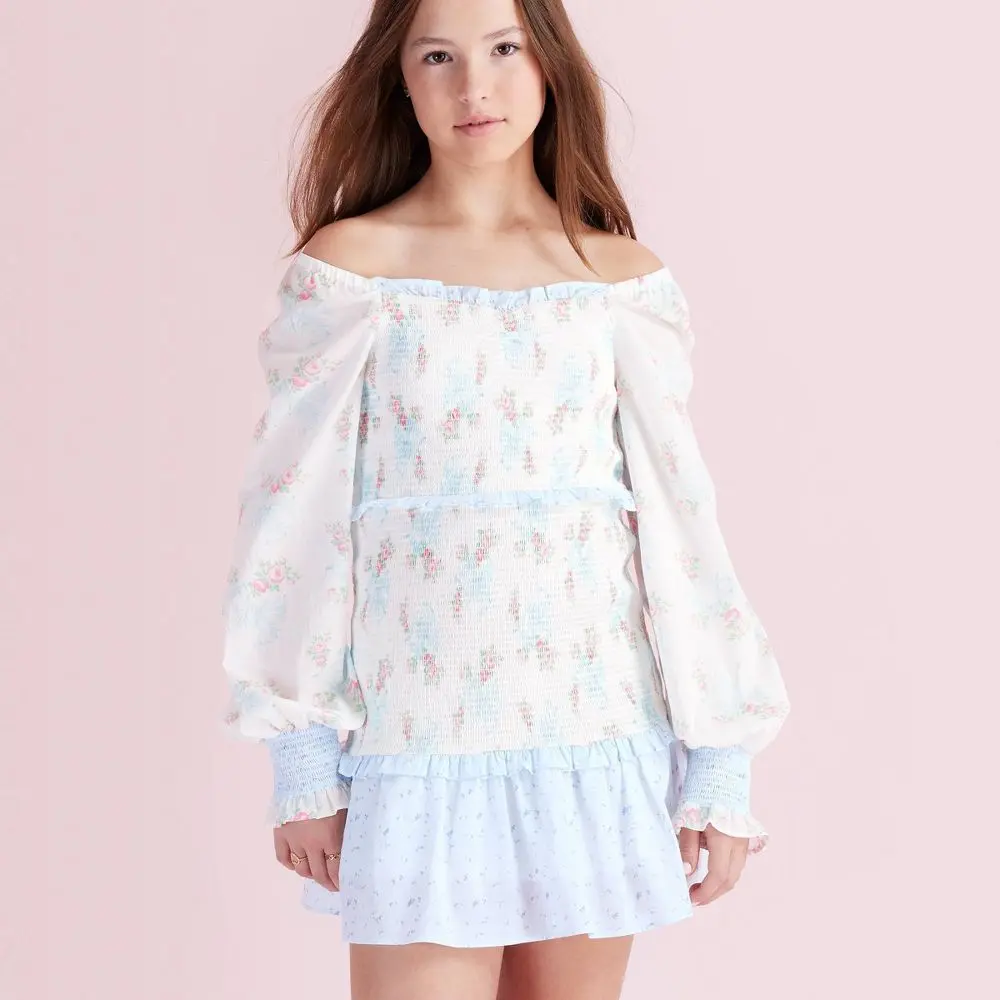 Girls' Juliet Ribbon Floral Smocked Dress LoveShackFancy