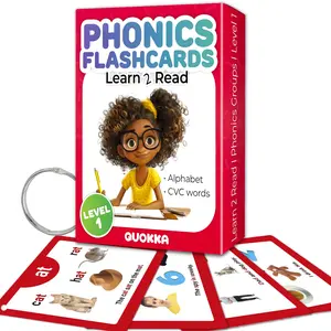 Phonics Flash Cards for Kids | 52 Cards ABC & CVC words