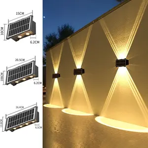 Outdoor Solar LED Wall Lights Outdoor Garden Solar Wall Lamps Waterproof Patio Lights Adjustable Angle Bright Lighting Outdoor Lighting Modern Balcony, Courtyard and Fence Garden Decorative Lights