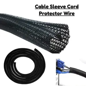 10ft 1/2 Inch Split Wire Loom Tubing – Cable Sleeve Cord Protector for USB, Power, Audio & Video Cables – Pet Chew Resistant, Flexible Black Cable Management for Home, Office, Automotive