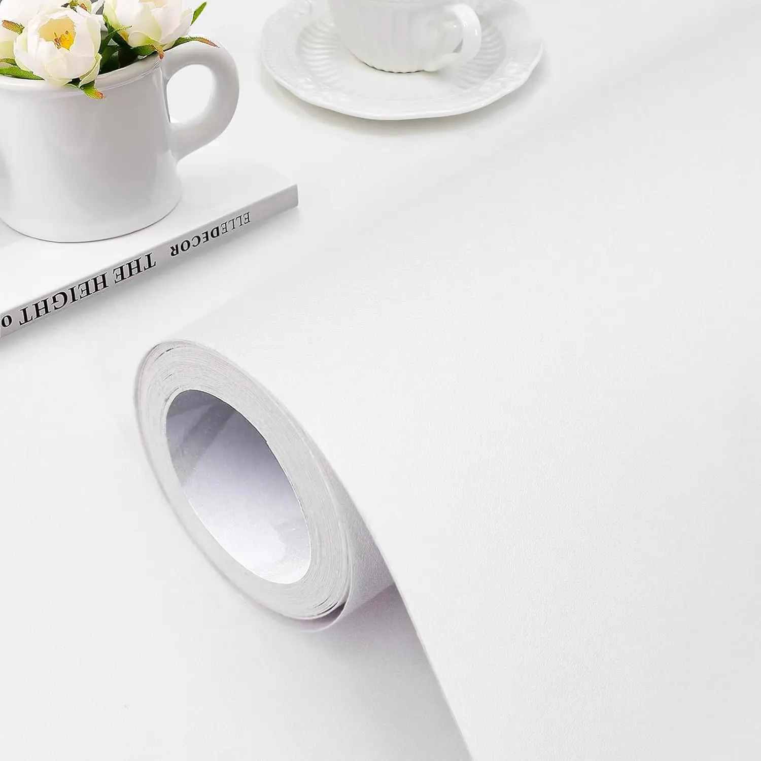 Matte White Transparent Self-Adhesive Peel-and-Stick Wallpaper, 15.7x118.1" Waterproof Contact Paper - Practical, Easy-to-Clean, Innovative Design for Countertop, Home Improvement Building Supplies, Countertop Use