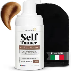 Team Tan Self Tanner Mousse: Aloe Vera-Infused Tanning Foam for Face & Body | Instant Self Tanner