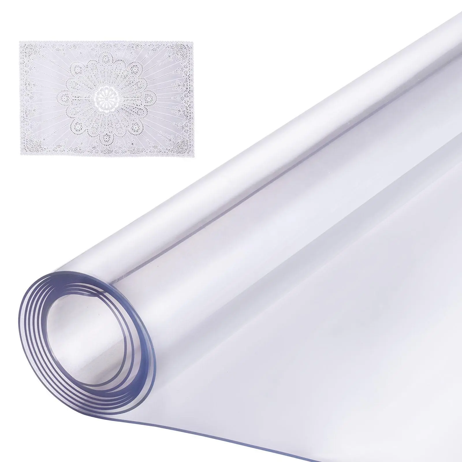 【Fallpicks】VEVOR 42X96" in Rectangle PVC Plastic Table Cover, 1.5mm Thick Protector, Waterproof Wipe-Clean Indoor Desk Mat with High Temperature Resistance for Office, Dining Room