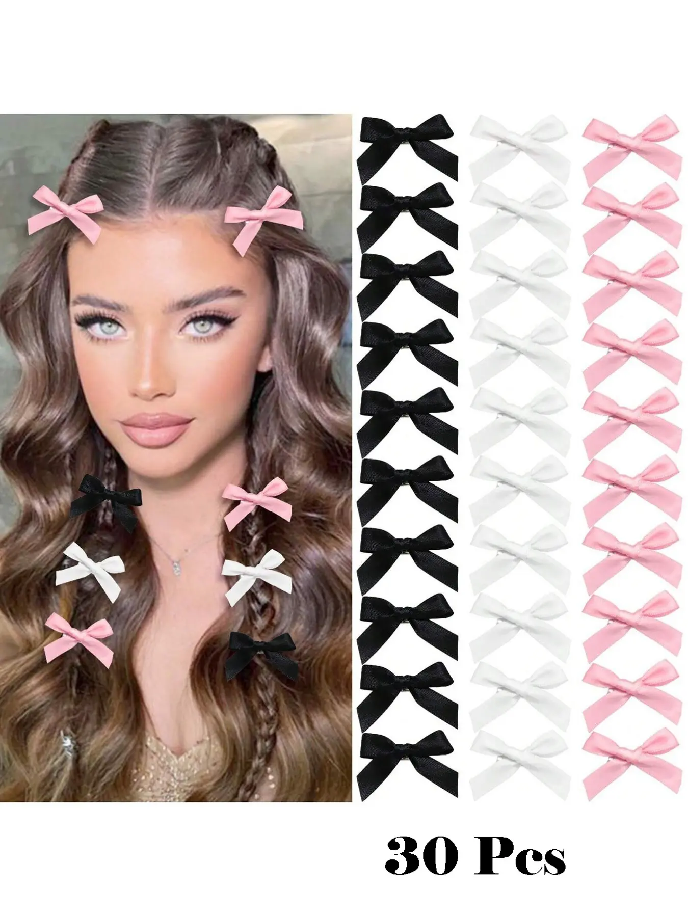 30PCS-Bow-Hair-Clips-Mini-Bowknot-Ribbons-For-Girls-Sweet-Bow-Hair-Clips-Non-Slip-Hair-Clips-Cute-Hair-Clips-Barrettes-Bowknot-Hair-Accessories-For-Women-And-Girls, Super Cute Clips, Pretty Bow, Hair Clip Set, Hairclips, Hair Decor