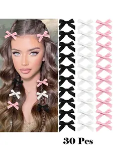 30PCS-Bow-Hair-Clips-Mini-Bowknot-Ribbons-For-Girls-Sweet-Bow-Hair-Clips-Non-Slip-Hair-Clips-Cute-Hair-Clips-Barrettes-Bowknot-Hair-Accessories-For-Women-And-Girls, Hair Clip Set