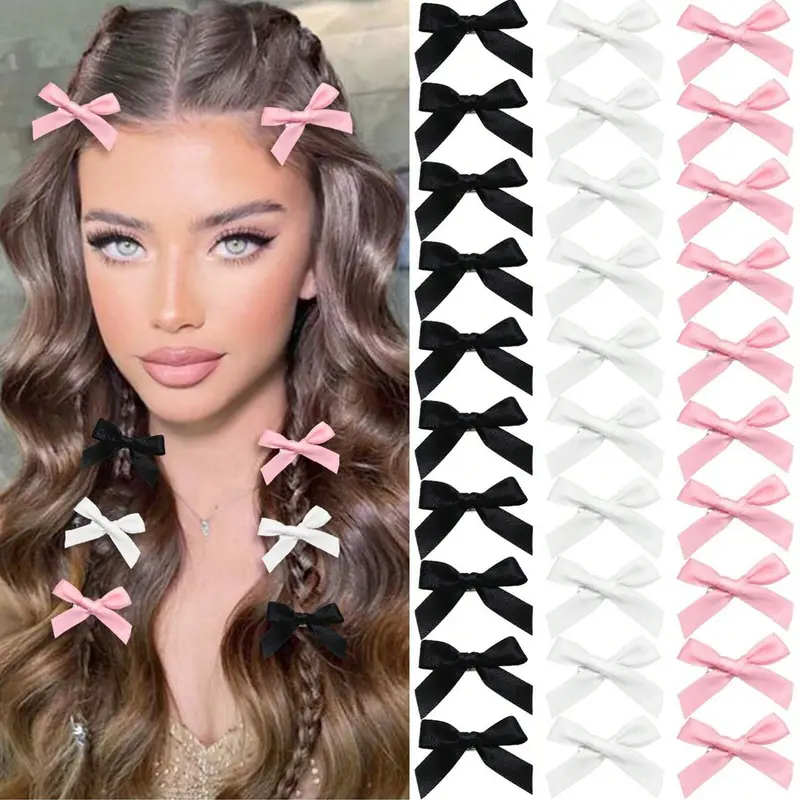 30PCS-Bow-Hair-Clips-Mini-Bowknot-Ribbons-For-Girls-Sweet-Bow-Hair-Clips-Non-Slip-Hair-Clips-Cute-Hair-Clips-Barrettes-Bowknot-Hair-Accessories-For-Women-And-Girls, Super Cute Clips, Pretty Bow, Hair Clip Set, Hairclips, Hair Decor