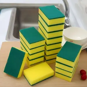 4pcs Multi-Functional Square Kitchen Sponges - High Absorbency, Rust & Stain Remover, Double-Layer Design, Suitable for Dishes, Cookware & Furniture, Multipurpose Kitchen Sponges