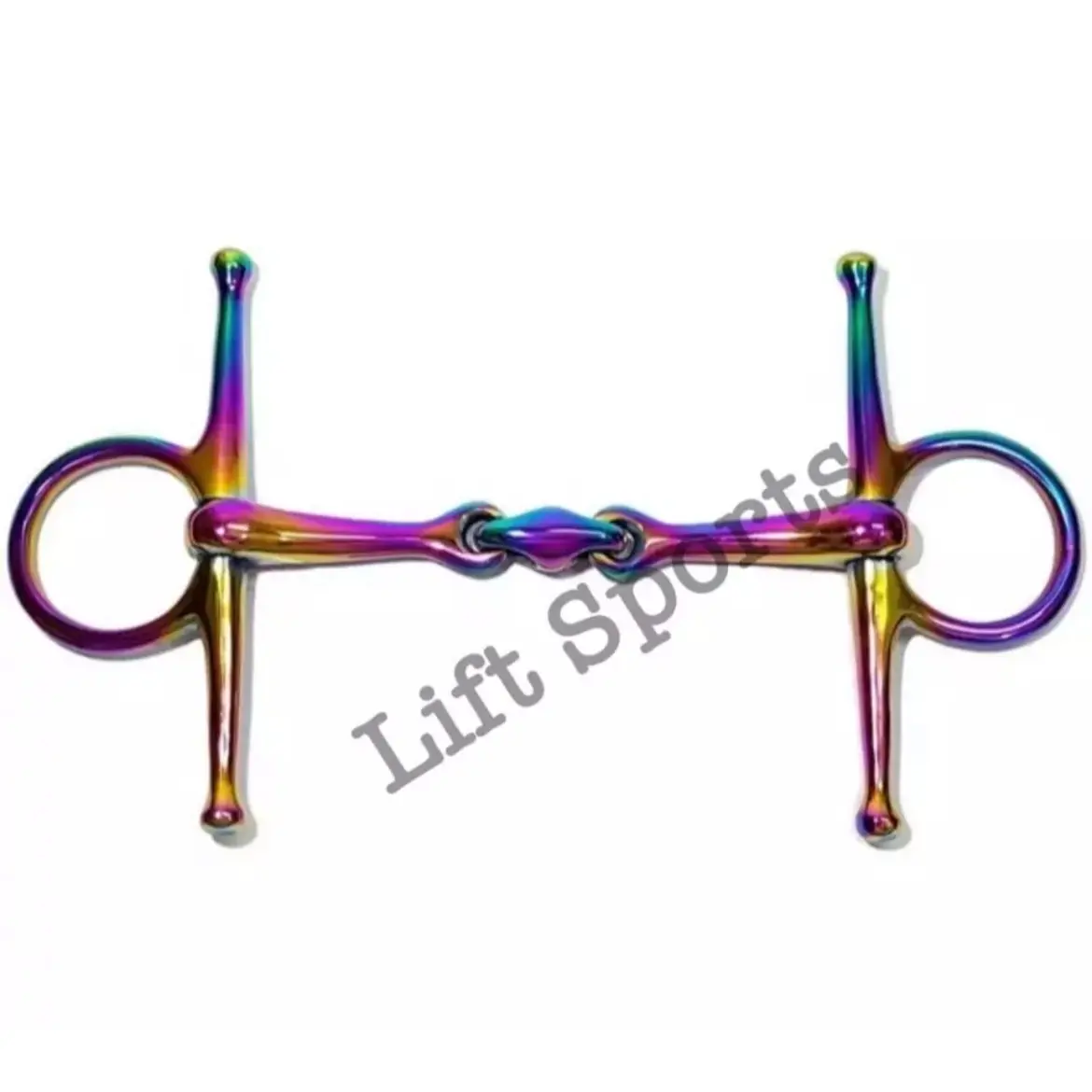 Rainbow Multi Color Full Cheek Horse Bit Snaffle Double Jointed Lozenge Fat New