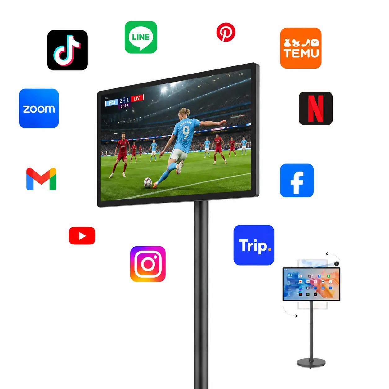 Portable UHD TV (27/32 inch), True UHD Display, 8GB+128GB Storage, Android 13 OS, 8-Core Qualcomm CPU, Touch Screen, Voice Remote Control, Large Battery, Mother's Day Gift, TikTok Shop Spring Glow Up, Summer Vibes campingessentials