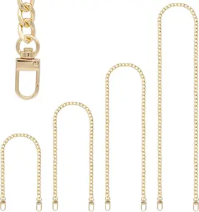 4 count Different Sizes Iron Replacement Flat Chains Iron, Metal Chain Strap for DIY Purse Handbag  Crossbody Bag Clutch (15.4 Inch, 23.6 Inch, 31. 4 Inch, .2 Inch)