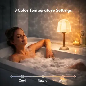 Ocean Wave Lamp Waterproof Shower Lamp 16-Color Ambient RGB USB Wireless Night Light Remote Dimmable Touch Control for Cozy Vibes Up & Down Lighting
