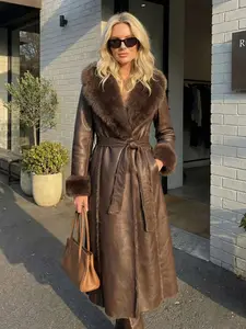 Women's Faux Fur Coat, Winter Fashion Long Sleeve Jacket, Casual Loose Fit Medium-Length Outerwear, Daily Wear Warm Clothing