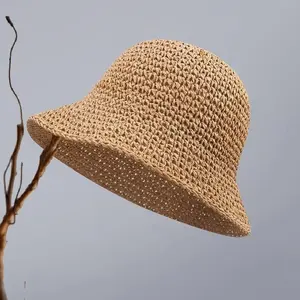 Summer Beach Straw Sun Hat | Women's Handmade Lightweight Breathable Bucket Hat UV Protection summerwins