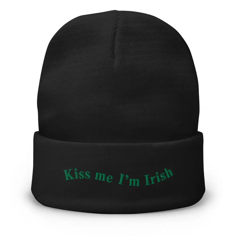 Kiss Me I'm Irish St. Patrick's Day Embroidered Beanie