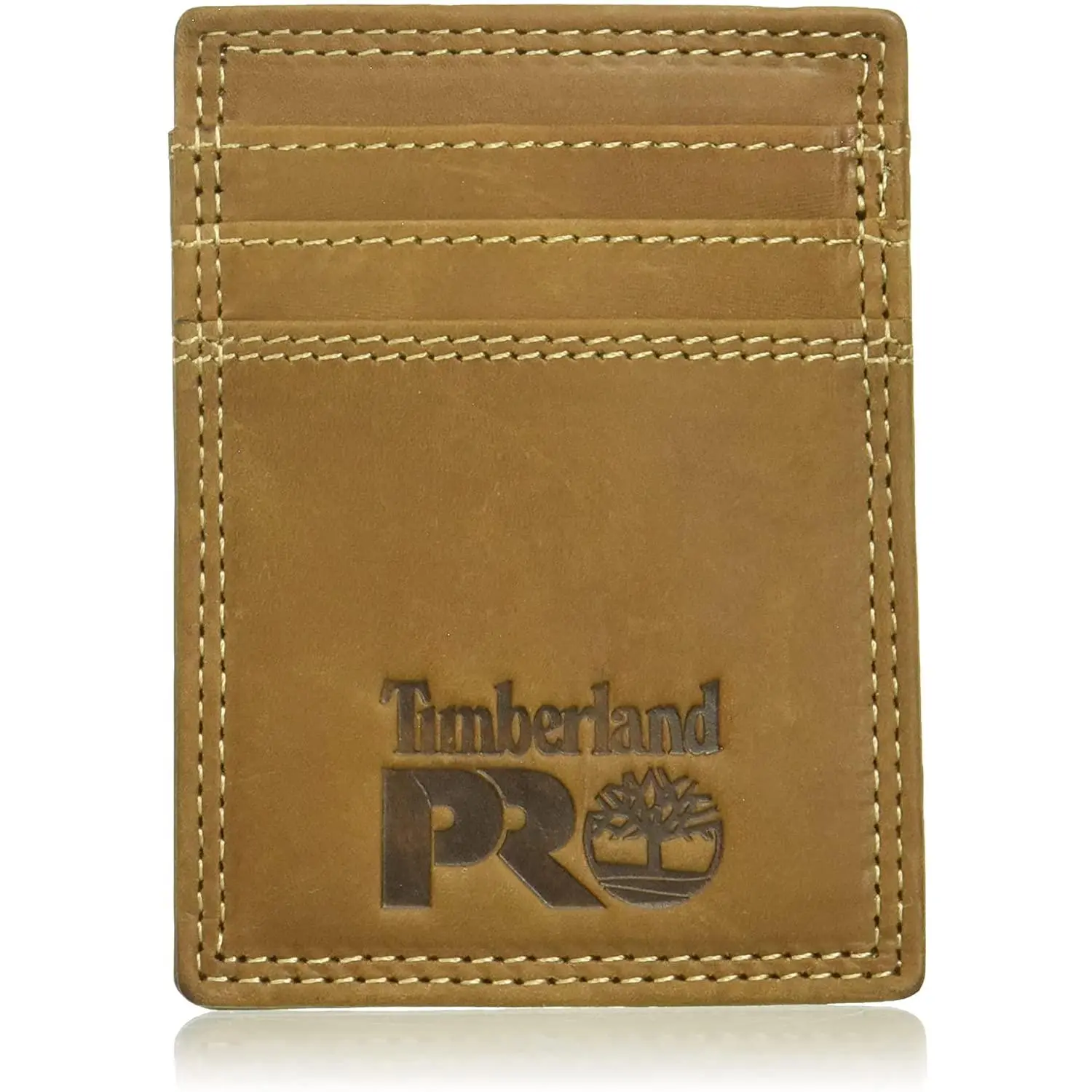 Timberland PRO Men's Leather Front Pocket Wallet with Money Clip Accessory