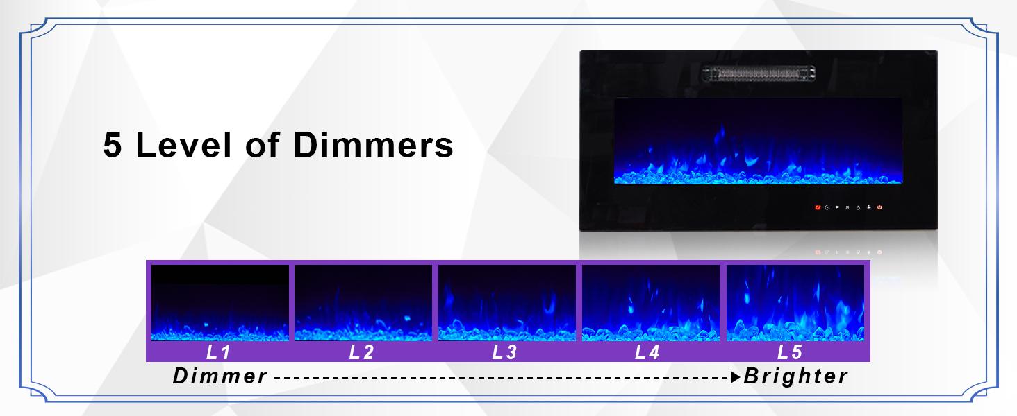 [Ships in 2 Boxes] [Spring Sale] AMERLIFE U-Shaped Legs Fireplace TV Stand, Media Console with Electric Fireplace and LED Lights, Modern Entertainment Center with Storage Shelf, Apartment Furniture/Best Gift Ideas/Christmas Gifts