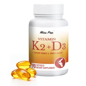 MissPep Vitamin D3 K2 - 5000 IU & 100 mcg MK7 - 90 Softgels for Bone Health & Immune Support - Calcium Muscle Supplement for Osteoporosis Risk Reduction