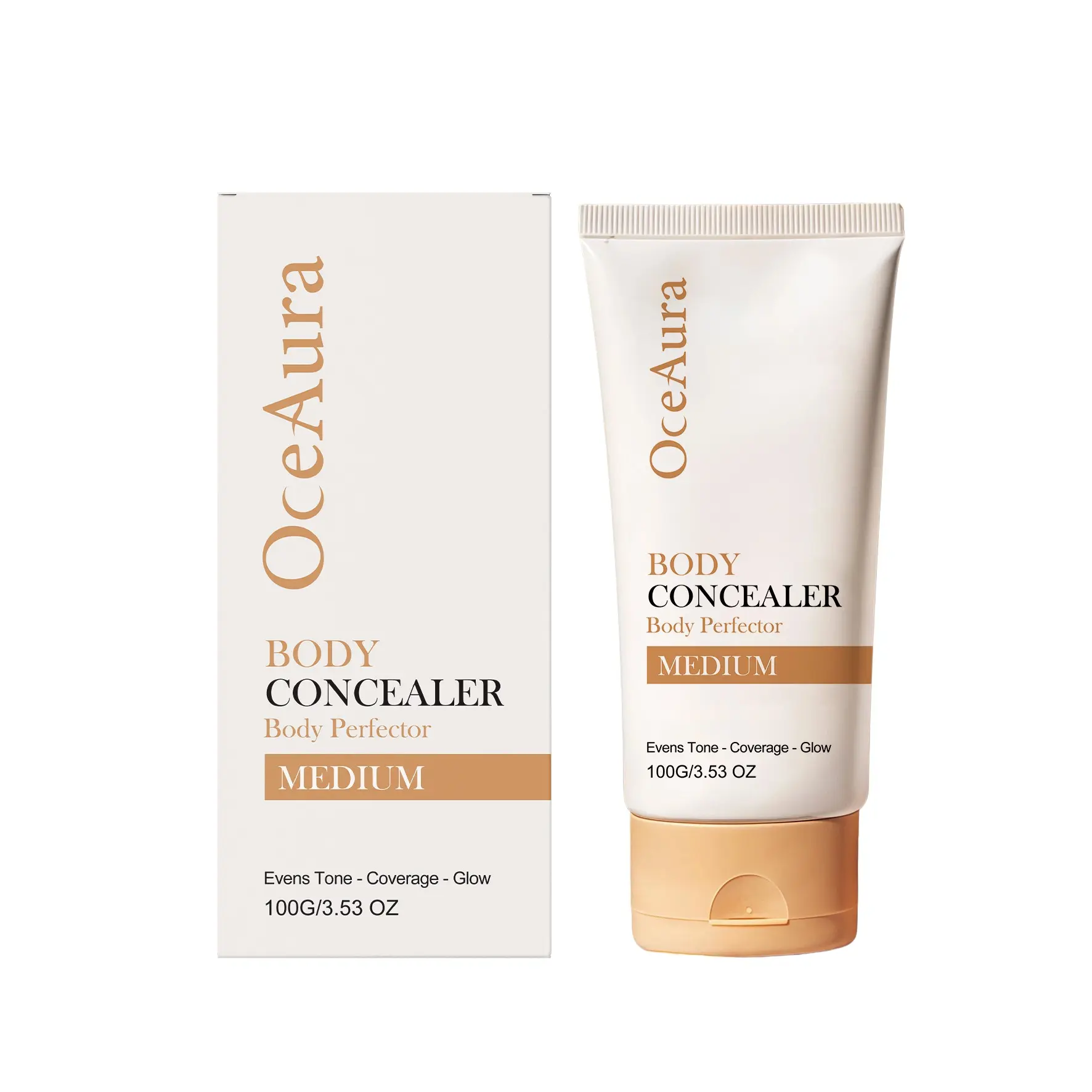 OceAura Body Concealer, Body Coverage Perfector, Natural Glow Moisturizing Body Foundation, Full Coverage Waterproof Long Lasting Even Skin Tone Body Makeup for Legs Arms