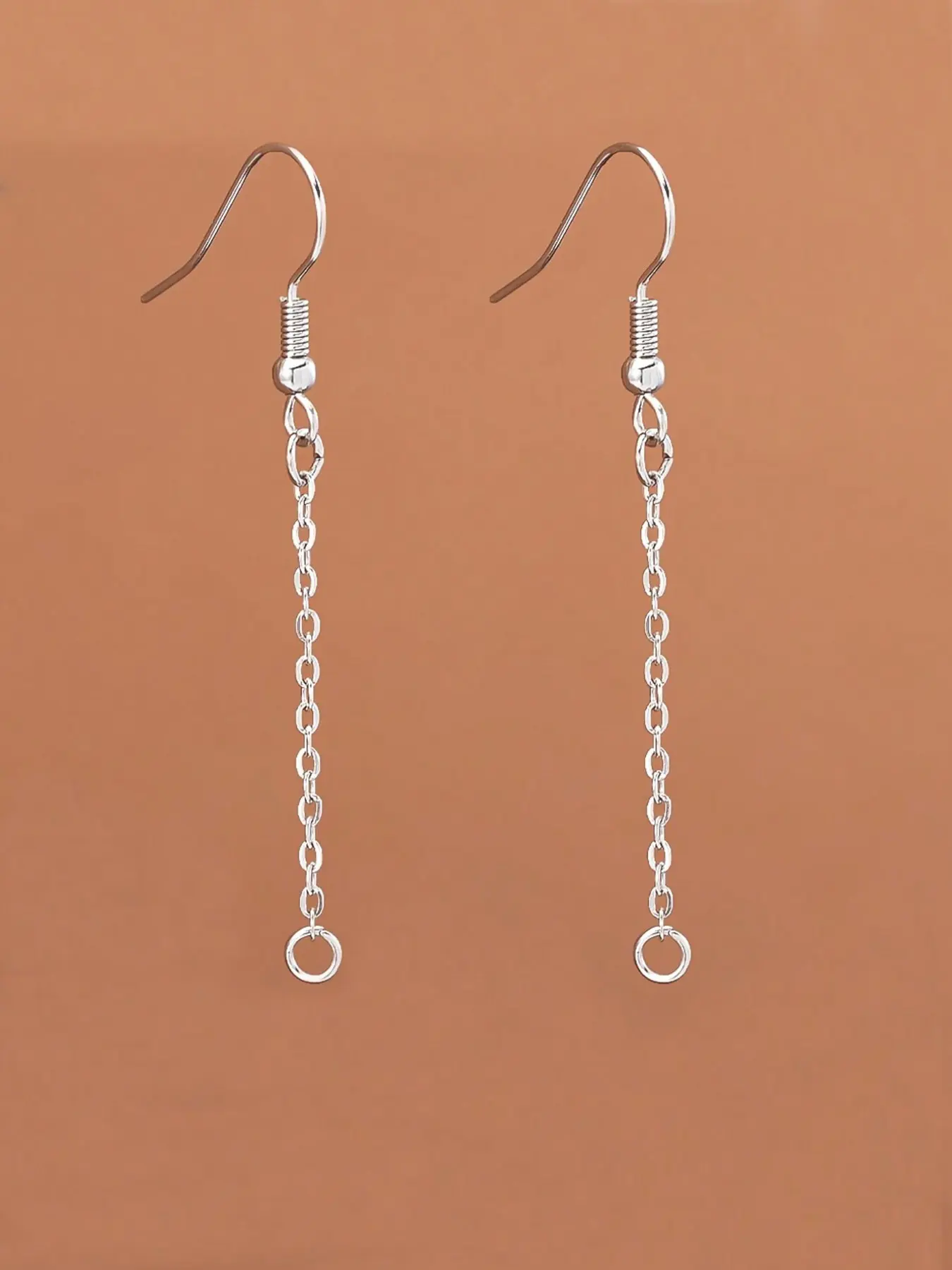 10pcs Stainless Steel Ear Hook Earring Wire with Connection Rings, DIY Jewelry Making Accessories, Silver Color, Perfect for Crafting, Versatile Use