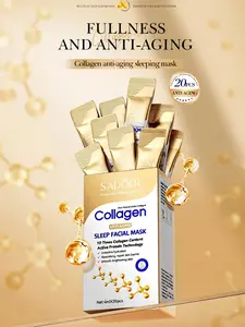 【Buy 1 get 1 free】 Collagen Sleep Mask, Collagen HydrationMask, 20pcs Night Repair Face Mask, EasyAbsorption, Non-Irritating, Unisex, Portable, NoWash Needed