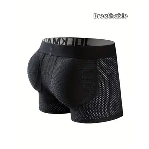 [Comfy Padded Mesh Boxers Briefs] JOCKMAIL Men's Boxers Briefs Underwear, Mesh Breathable Comfy Padded Underwear Boxer With Hip Pad Buttocks, Men's Sexy Underwear  Socks Fabric solid color brief ankle sock socks casual comfortable breathable sock