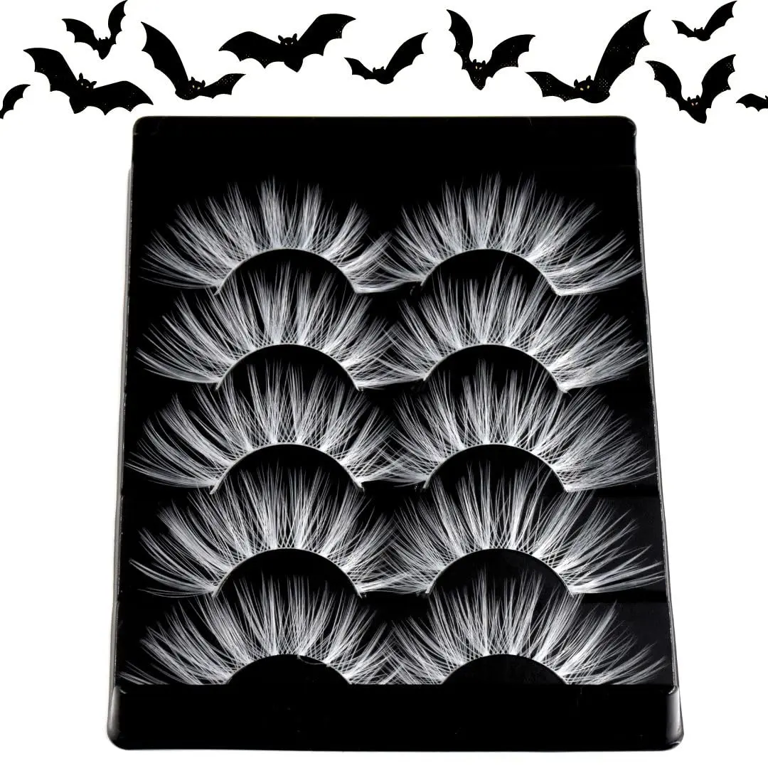 Halloween Colorful Wispy Fluffy False Lashes Extension Natural Cosplay Tools Beautful Ice Makeup Looking Cosplay Comic Con Party Eye Lashes