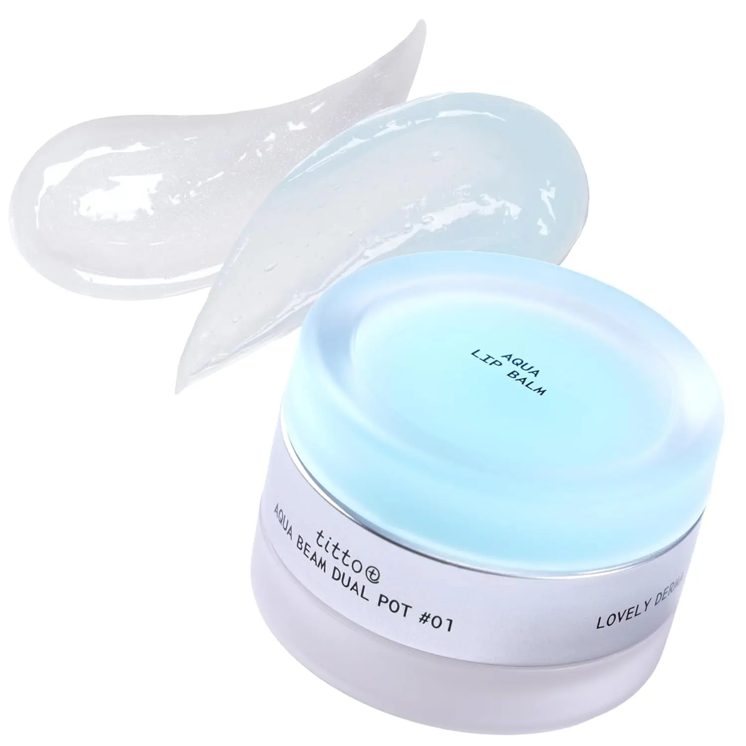 titto Aqua Beam Dual Pot Plumping & Hydrating | Multi-Use Plumper & Lip Balm with Glitter for Glossy Finish Lips, Rich Buttery Texture, Vegan, K Beauty (#01 Aqua Lip Balm/Shine Beam Plumper)